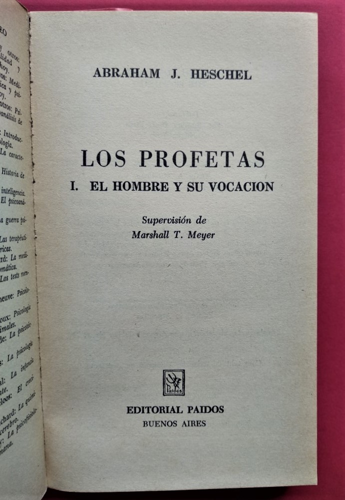 Los Profetas El hombre y su vocación