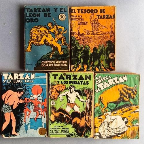 Tarzán y el León de Oro. La Odisea de Tarzán. Tarzán  y los Piratas. Tarzán y la Luna Roja. El Tesoro de Tarzán  (Cinco novelas).
